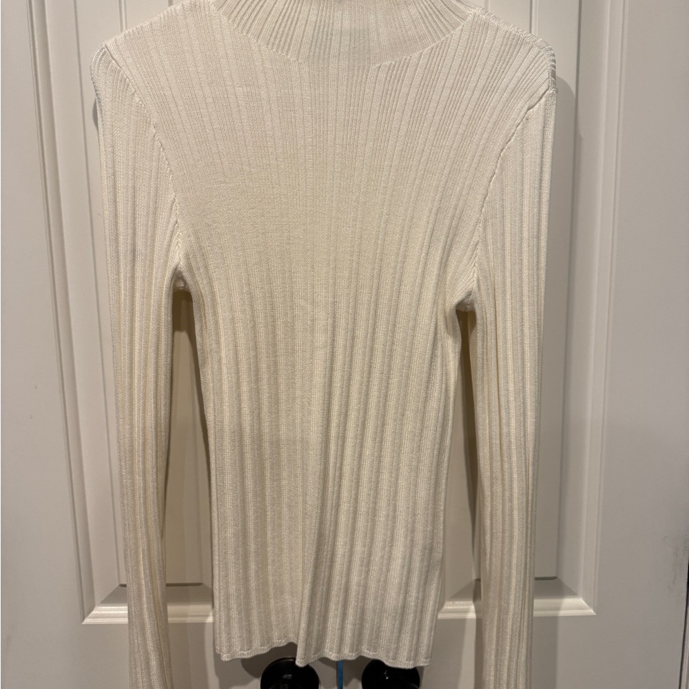 NWT Abercrombie & Fitch Cream Cowl Neck Ribbed Sweater, Medium